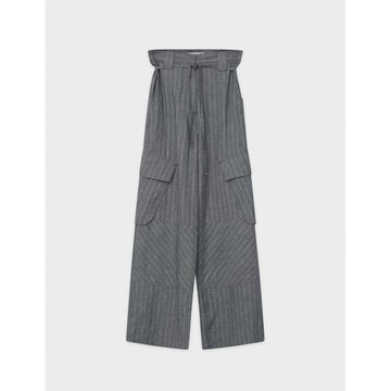 Fred Grey Pinstripe Cargo Trousers