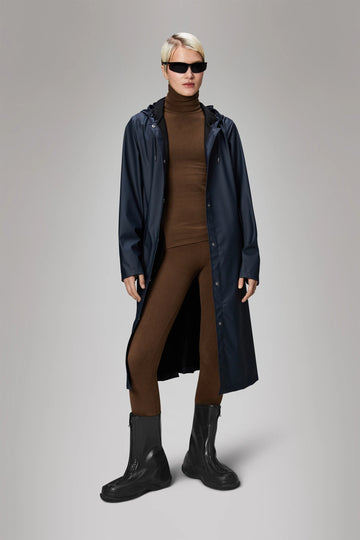 A-line Navy Longer raincoat