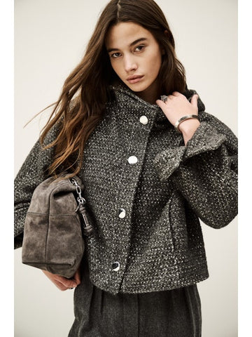Zove Wool Tweedy Hooded Jacket