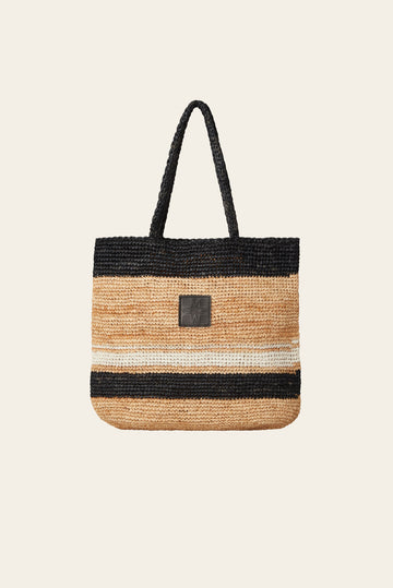 Lea Raffia Striped Straw Bag