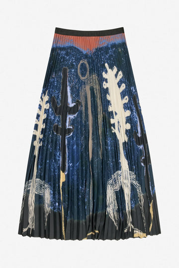 Taulla Pleated Print Skirt