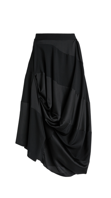 Geek draped tech satin skirt