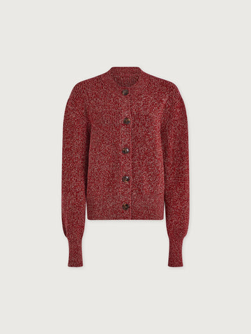 Patricia Red Flecked Rib Cardigan