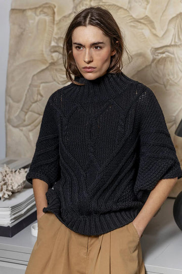 Signe Black Poncho Jumper