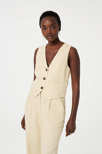 Gigi Latte V Neck Gilet