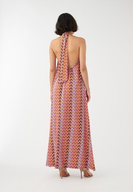 Shop the Ninka Vallarta Print Silk Halterneck Dress by Dea Kudibal at Jessimara.com