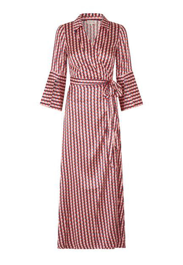 Juno Ferrera Print Wrap Dress with Cuff