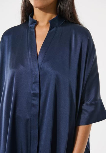 Mandy Optical Blue Silk Shirt