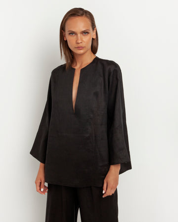 Black Linen Tunic