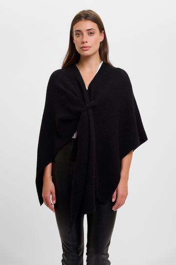 Maviza Black Knit Cape