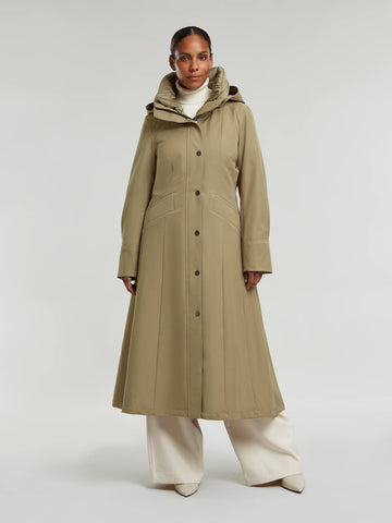 Molly Waterproof Pleated Clay Raincoat