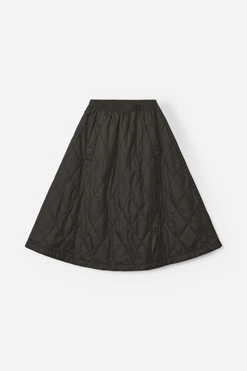 Nicoline Black Quilted Midi Skirt