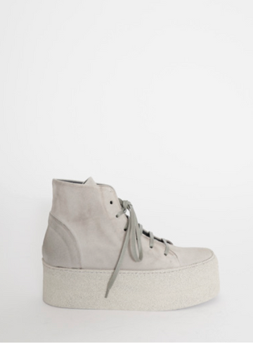 Light Grey Suede Platform Desert Boot