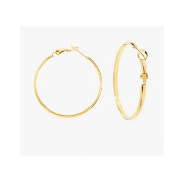 14k Gold Plated Medium 5cm" Hoops