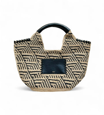 Ara Raphia Black Design Large Bag