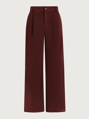 Floris Decadent Chocolate Wide Leg Cord Pant 29.5"