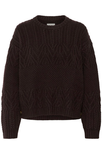 Sindy Ganache Brown Cable Sweater