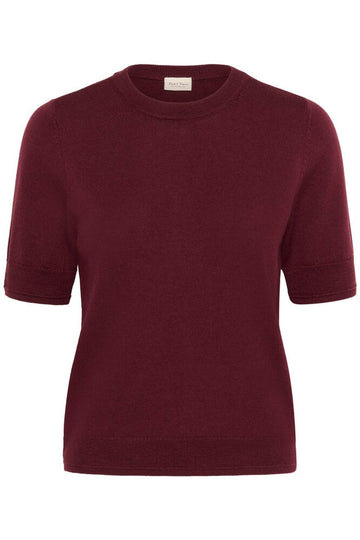 Natanya Wool Top in Tawny Port