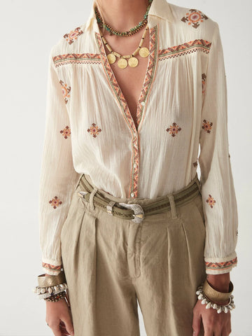 Rombo Blouse Compass Ivory