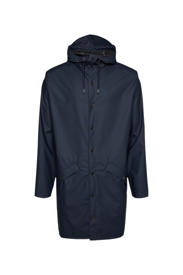 Rains Navy Long Jacket