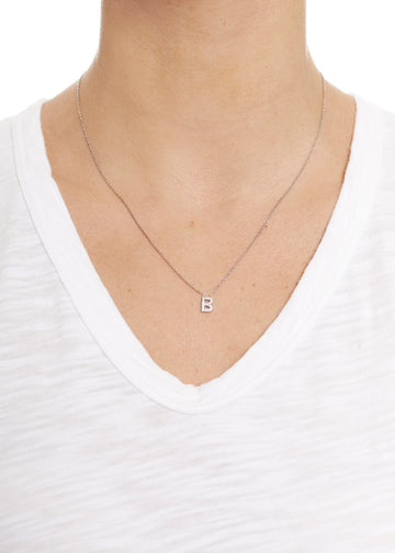 Sterling Silver Letter 'B' Necklace - Jessimara