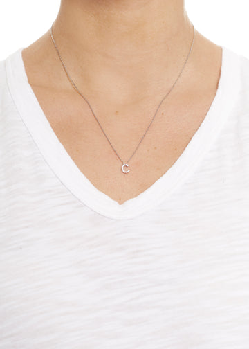 Sterling Silver Letter 'C' Necklace - Jessimara