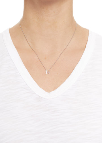 Sterling Silver Letter 'H' Necklace - Jessimara