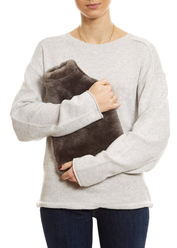 Luxury Grey Sheepskin Hot Water Bottle - Jessimara