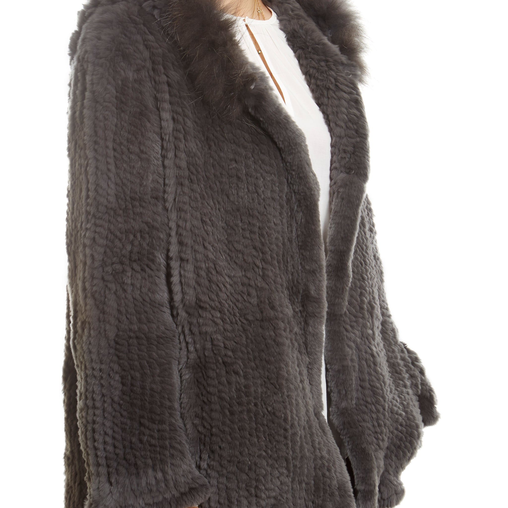 Knitted hoodie with raccoon hood - Jessimara