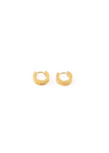 Gold Single Ridge Hoop Earrings - Jessimara