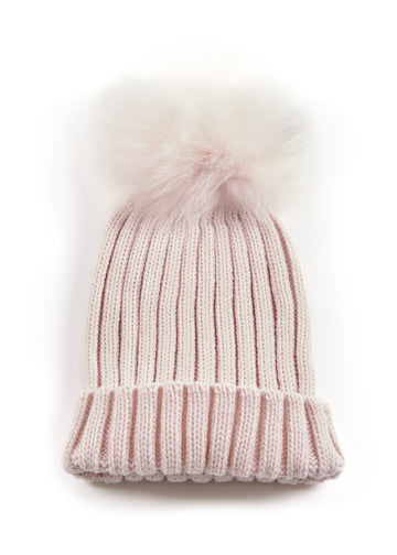 Fur5Eight Baby Pink Fur Pom Hat
