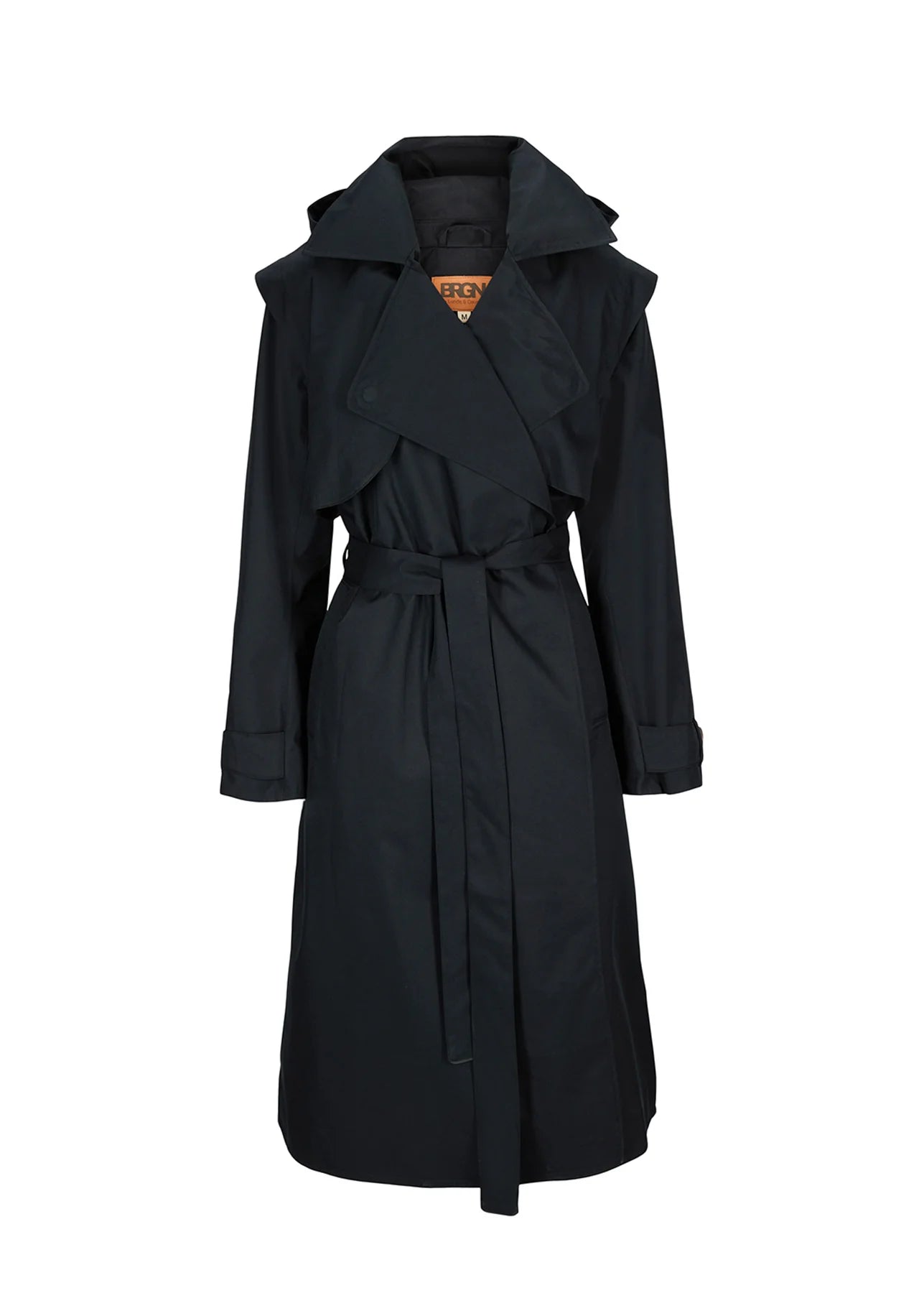 Black waterproof trench coat hotsell