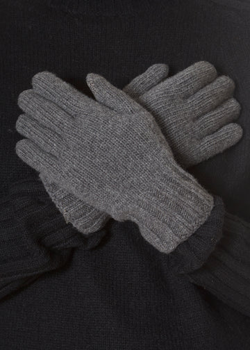 Santacana Men Dark Grey Gloves 'Cashmere Blend' - Jessimara