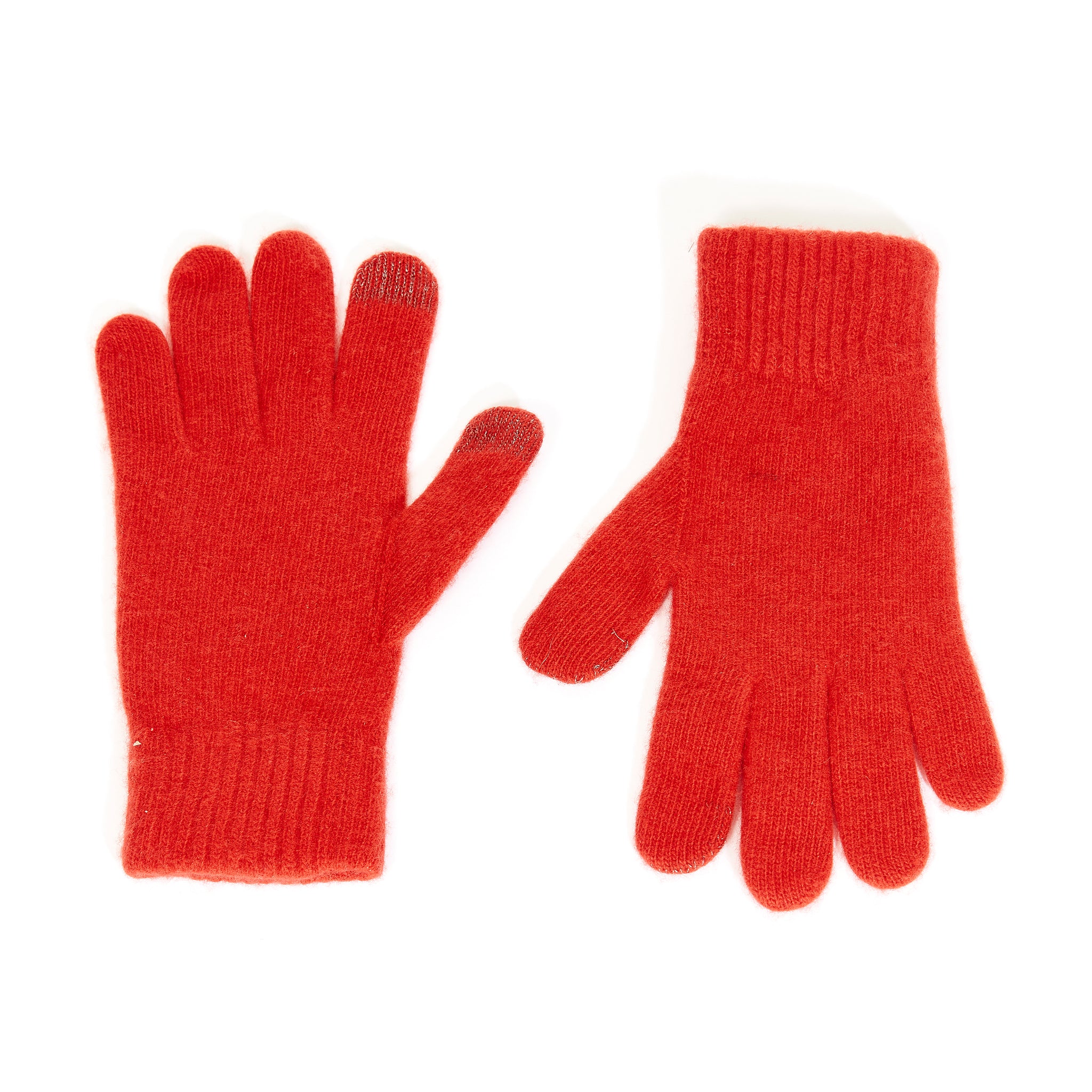 Red Mens Wool and Cashmere Mix Gloves - Jessimara