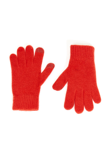 Red Mens Wool and Cashmere Mix Gloves - Jessimara