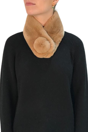 Camel Magnetic Real Rex Rabbit Bobble Scarf - Jessimara