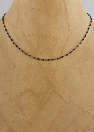 Pyrite Black Spinal Rosary Stone Necklace - Jessimara