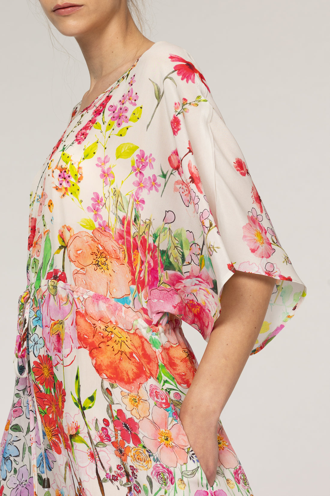 Peony Jardin Magnifique Silk Dress
