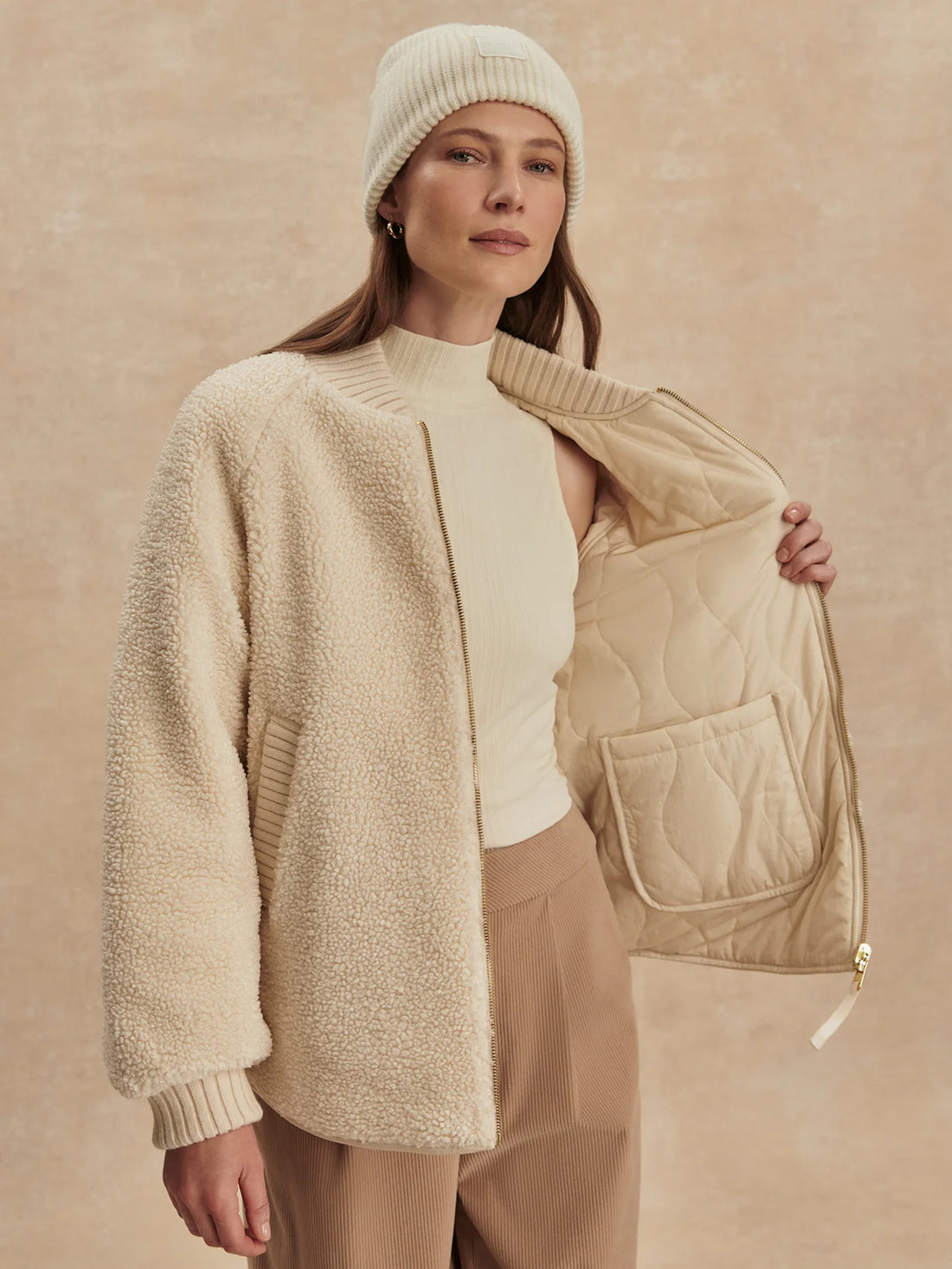 Serina Reversible Quilted Sandshell Jacket