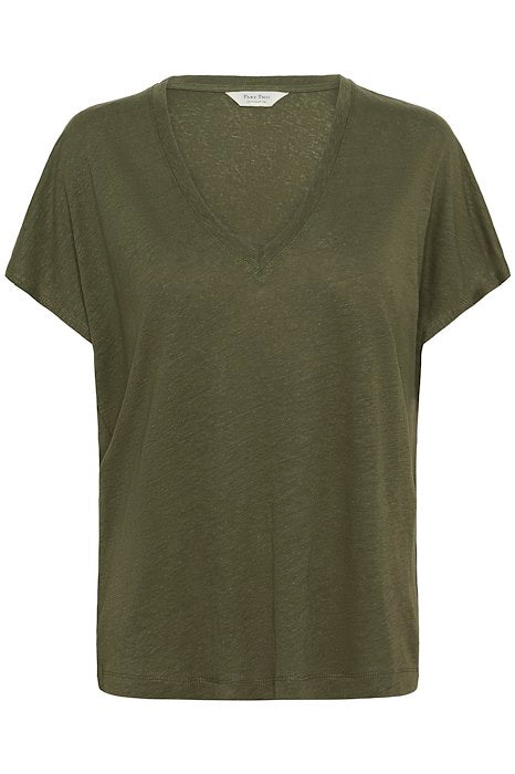 Axelines V Neck Khaki TShirt