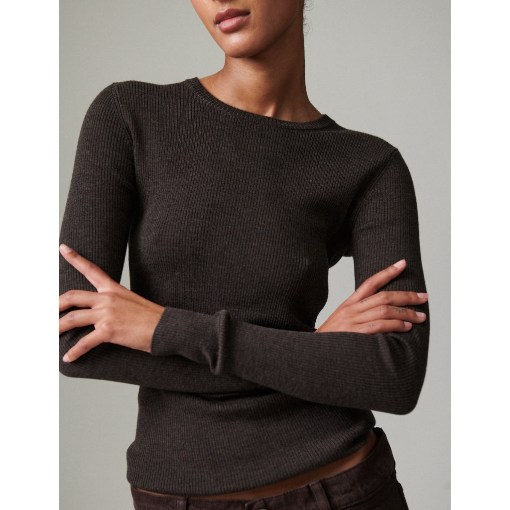 Mariana Expresso Melange Daily Elements Ribbed Sweater