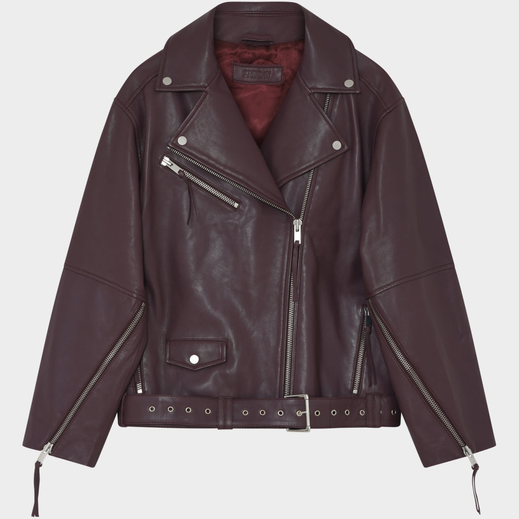 Lotus Leather Jacket in Catawba Grape