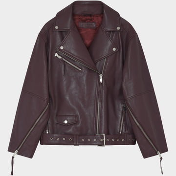 Lotus Leather Jacket in Catawba Grape