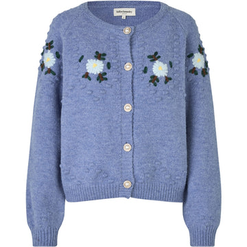 Gracelynn Blue Melange Knit Cardigan