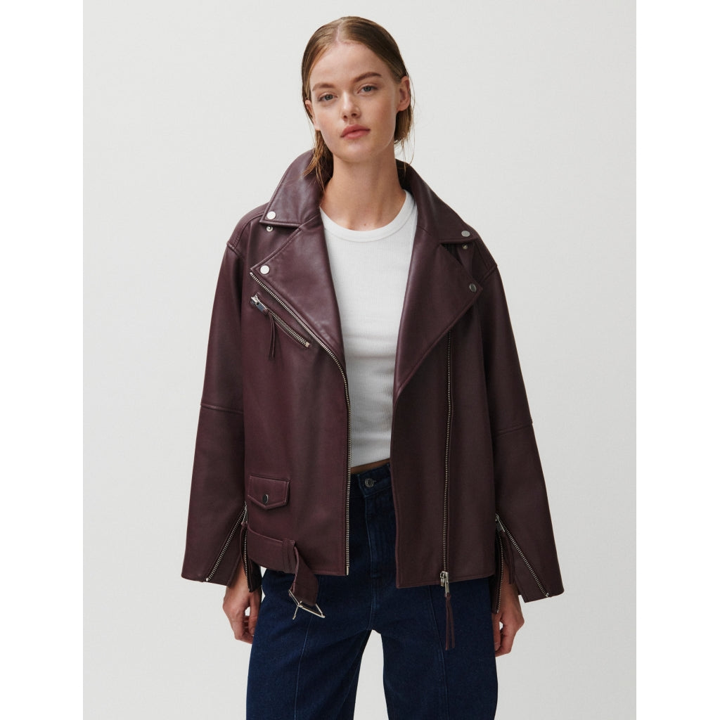 Lotus Leather Jacket in Catawba Grape