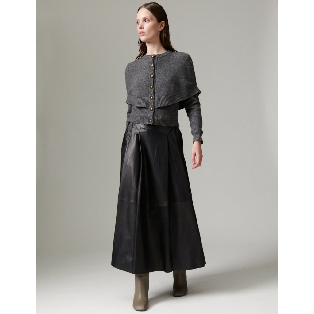 Chao Black Leather Skirt
