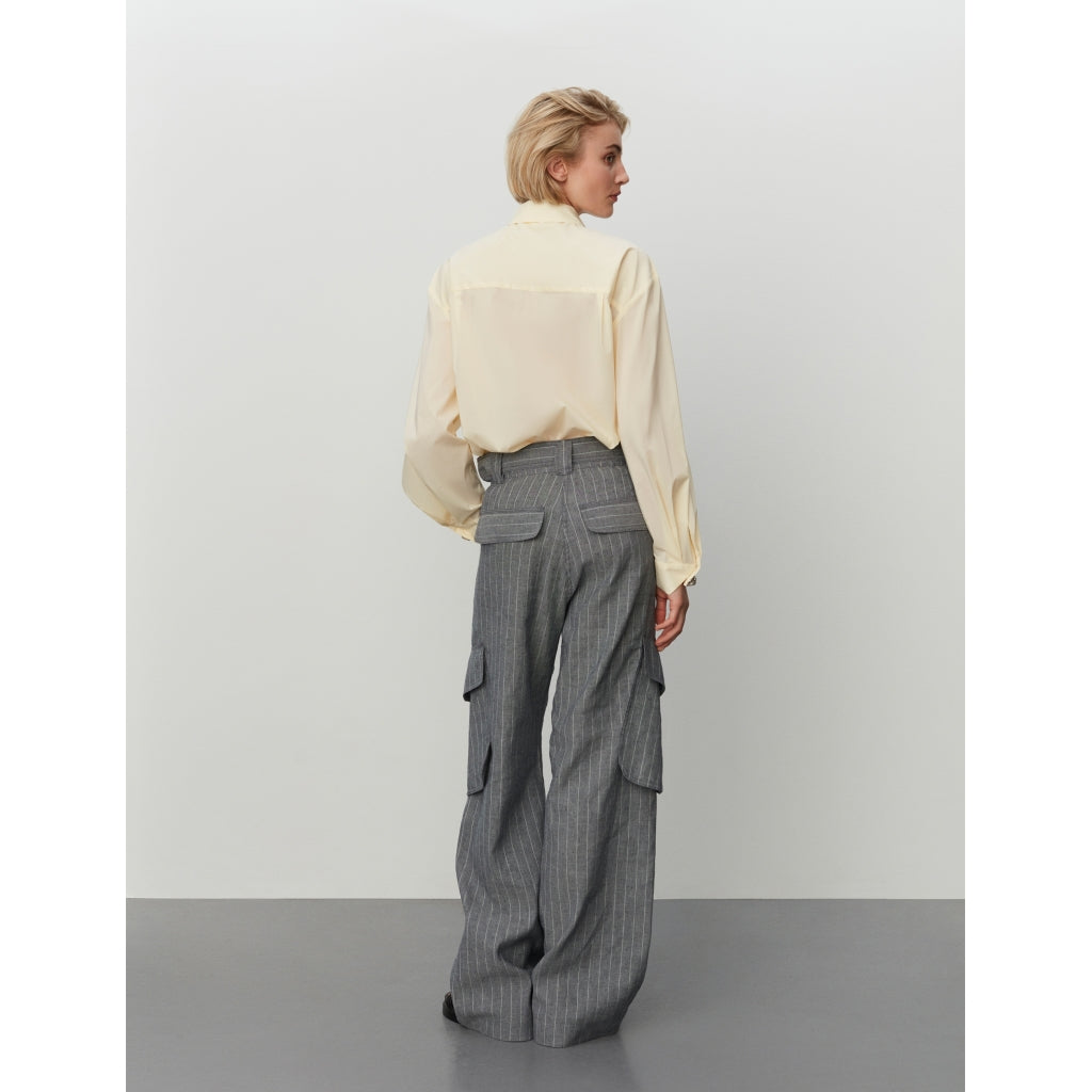 Fred Grey Pinstripe Cargo Trousers