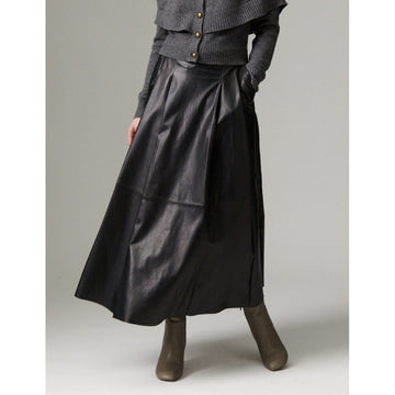 Chao Black Leather Skirt