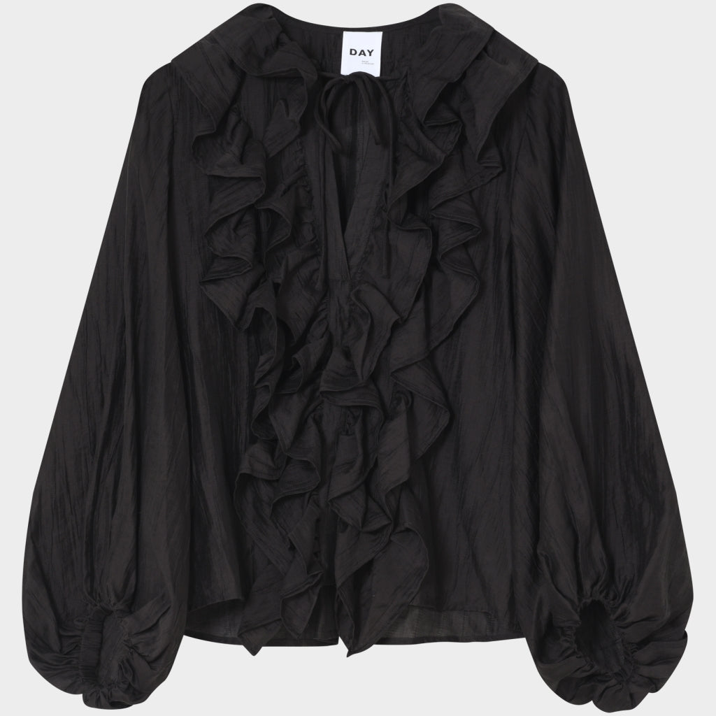Frey Ganache Brown Ruffled Shirt