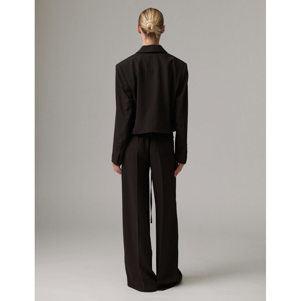 Elina Ganache Brown Wide Trousers With Belt